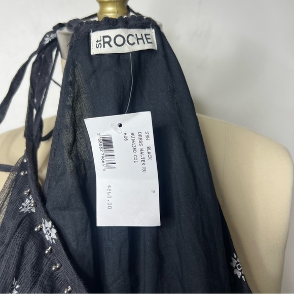 Intermix St. Roche Estrella Tiered beaded silk cotton Halter Dress - Picture 10 of 10